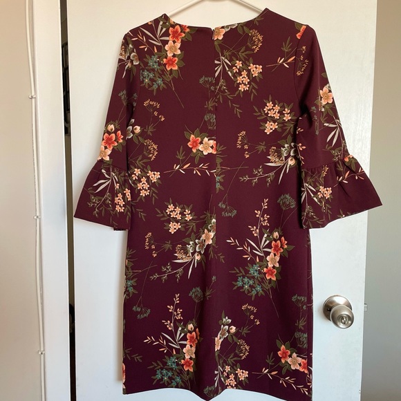 Banana Republic Floral Bell Sleeve Zip Dress - Size 2 - Picture 7 of 13
